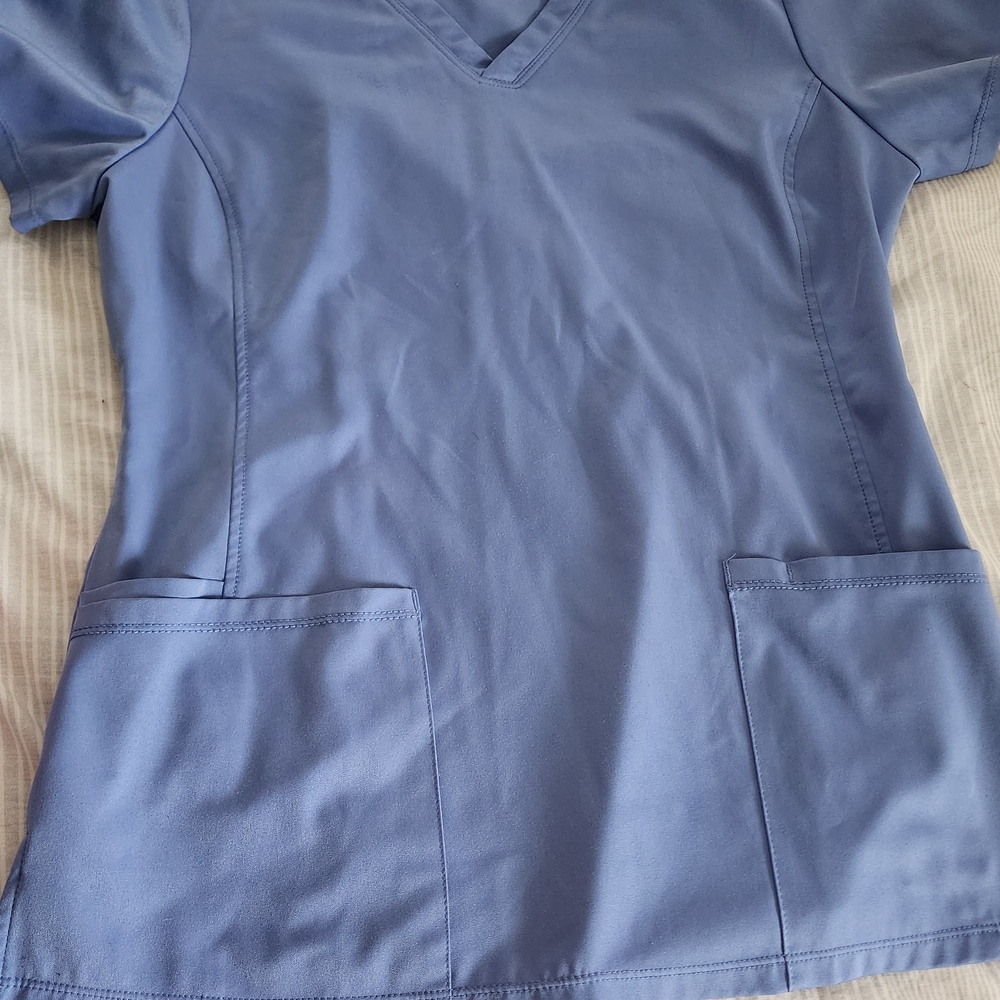 Healing Hands Blue Scrub Top